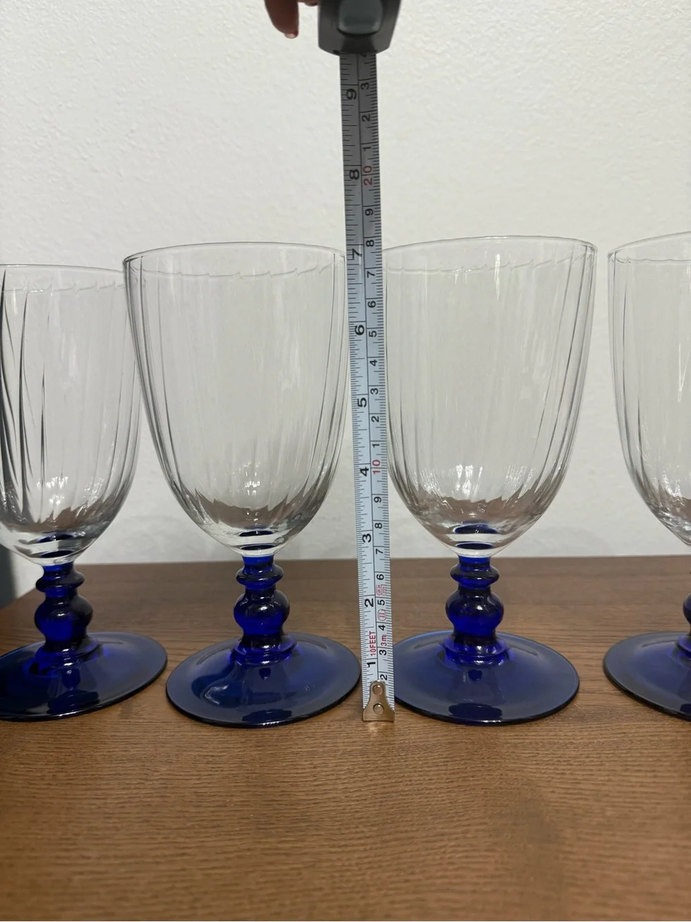 Portieux Palmyre Cobalt Iced Tea Glasses Set of 4
